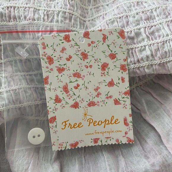 Free People little Bit Of Something Ombré Blouse Womens M Smocked NWT - Picture 7 of 9